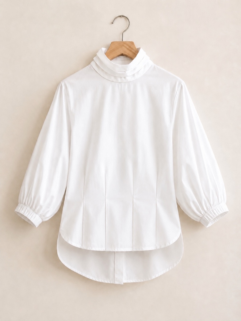 Rachel Comey Mock Neck Blouson Sleeve Top White Size 4 Small